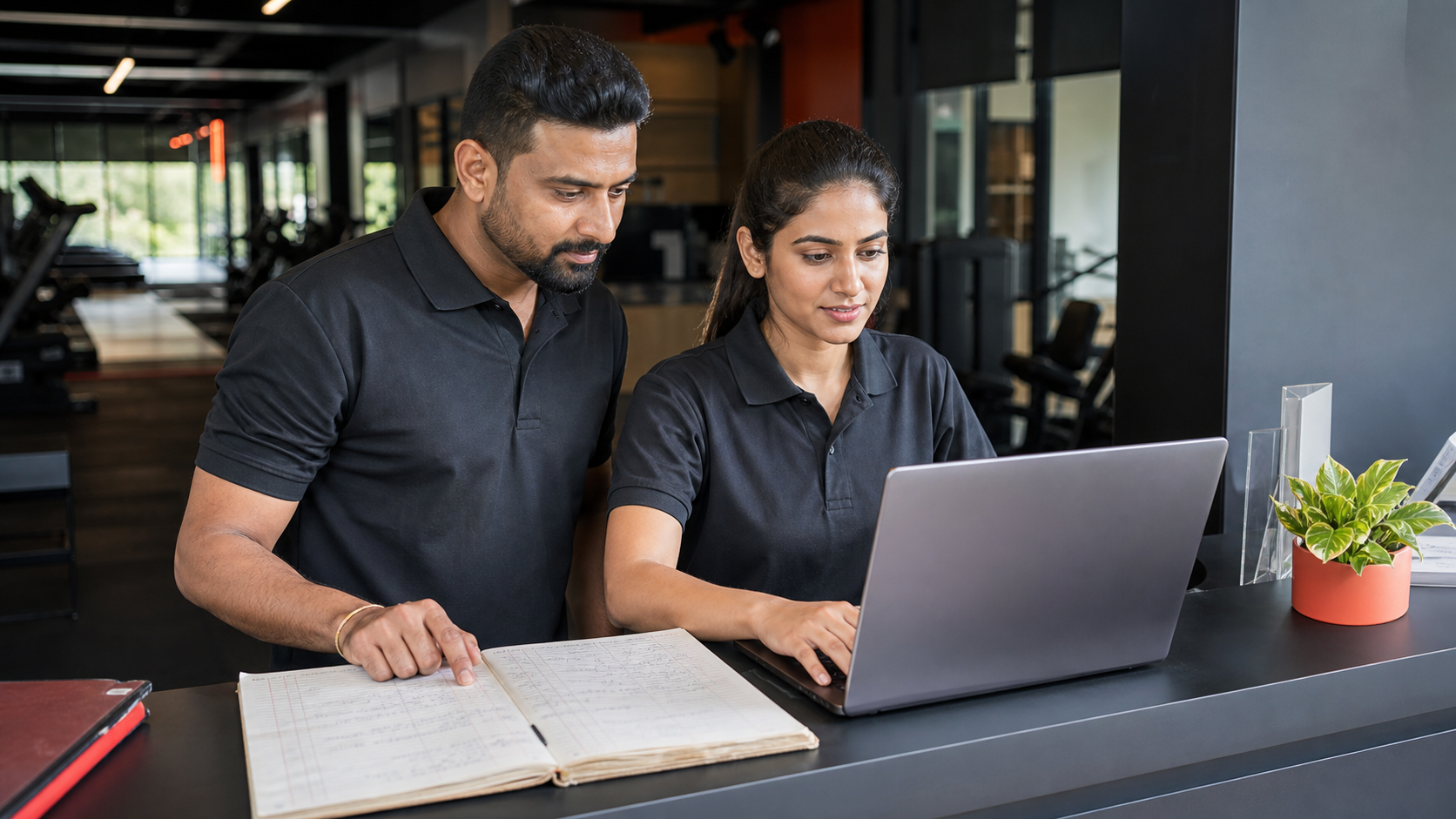 Gym team moving member records from a paper register to software